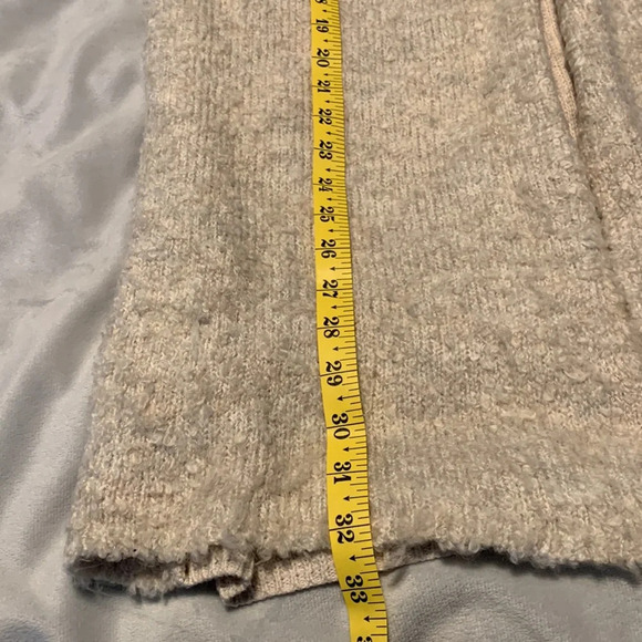 Loft outlet size small long boucle open sweater vest cream off white knit chunky - Picture 6 of 7